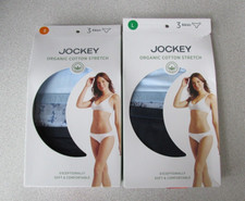 3-PACK WOMENS JOCKEY ORGANIC COTTON STRETCH BIKINI PANTIES SMALL 5 LARGE 7