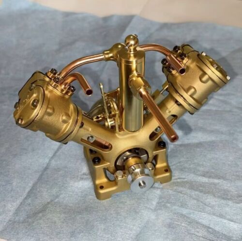 RW Double cylinder v2 retro steam engine Steam model Marine model engine - Picture 4 of 9
