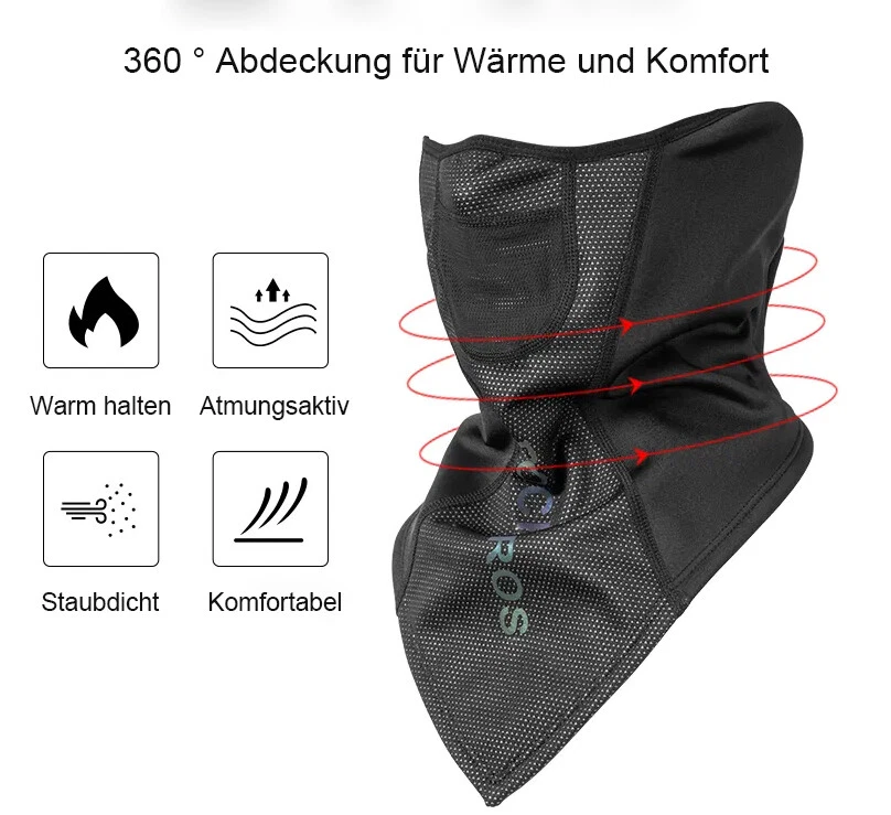 ROCKBROS Halbe Sturmhaube Fahrradmaske Winter Anti-dust Gesichtsmaske Winddicht - Bild 3 von 4