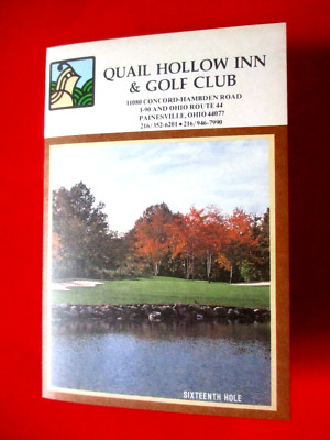 vtg - Scorecard - QUAIL HOLLOW GOLF CLUB gc - Devlin Course gc - Painesville OH