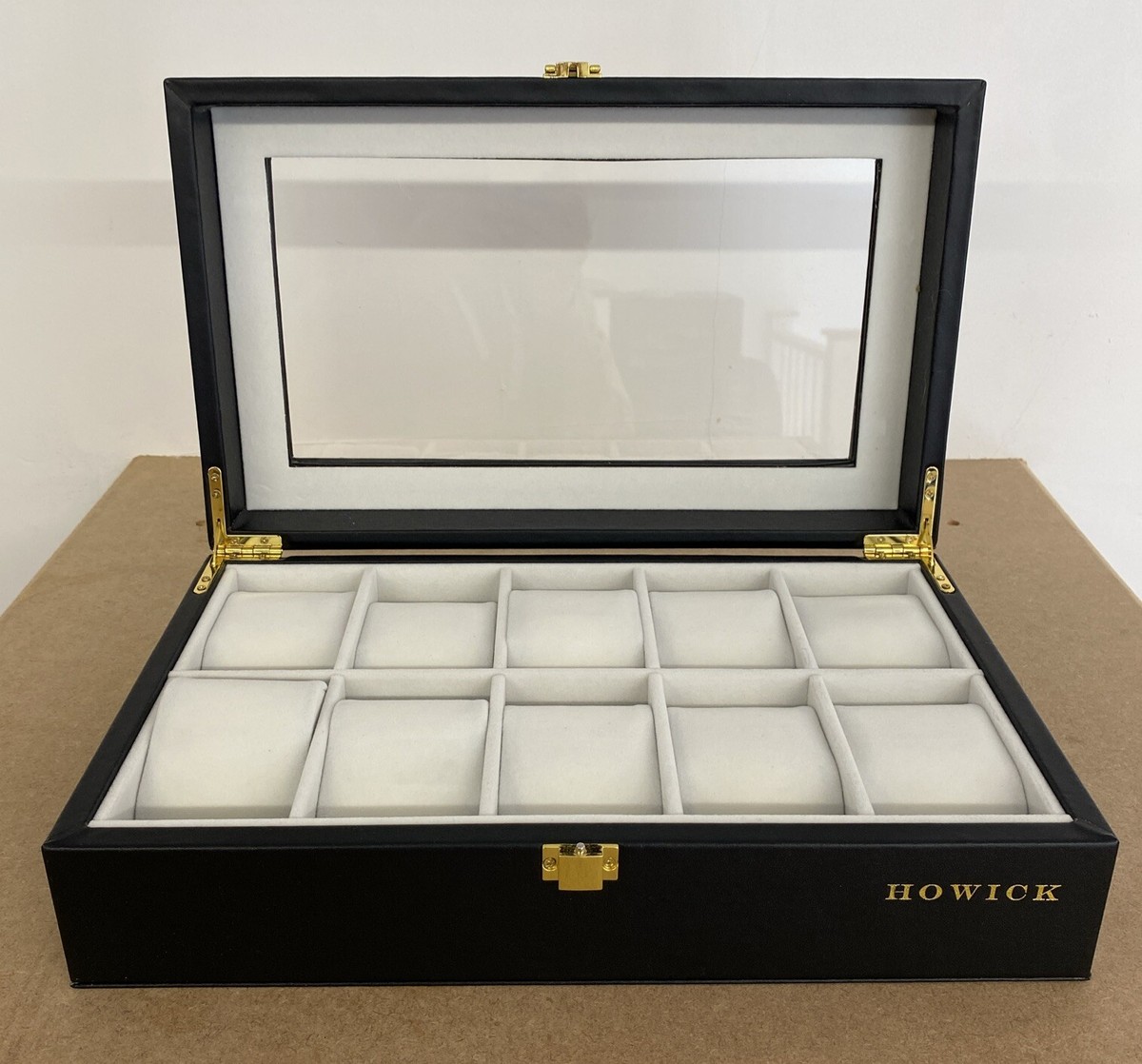 Howick 10 Slot Watch Box -Display your Rolex Tag Heur Omega Cartier FREE  POSTAGE