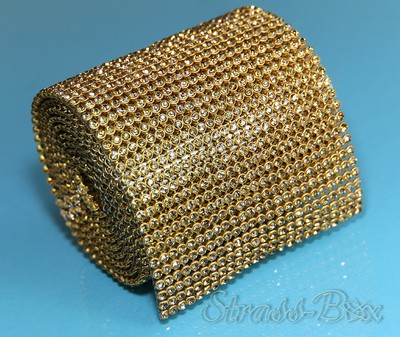 Hotfix JET Mesh Strassband SS8 Borte 7,8cm 24Reihen zum aufbügeln Glitzersteine
