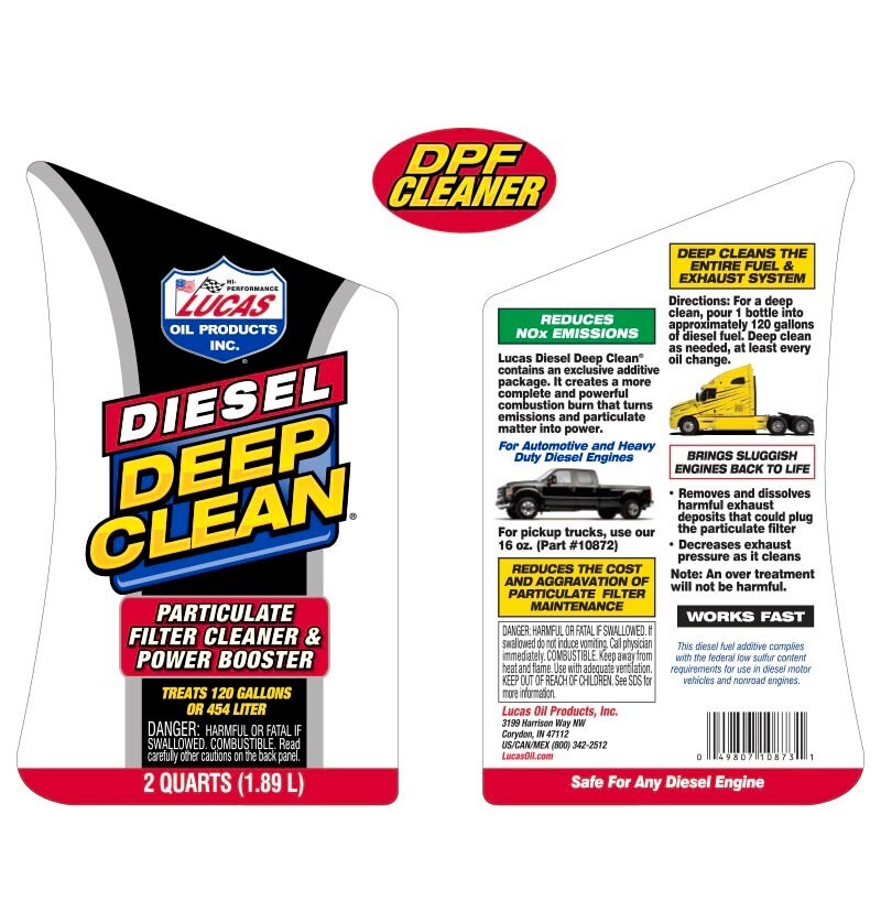 Lucas Oil 10873 Diesel Deep Clean Fuel System Cleaner - 2 Qt / 64oz Bottle