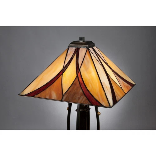 Quoizel TF1180TVA - Asheville 2 Light Tiffany Table Lamp, Bronze Finish - 2 Pack - Picture 4 of 7