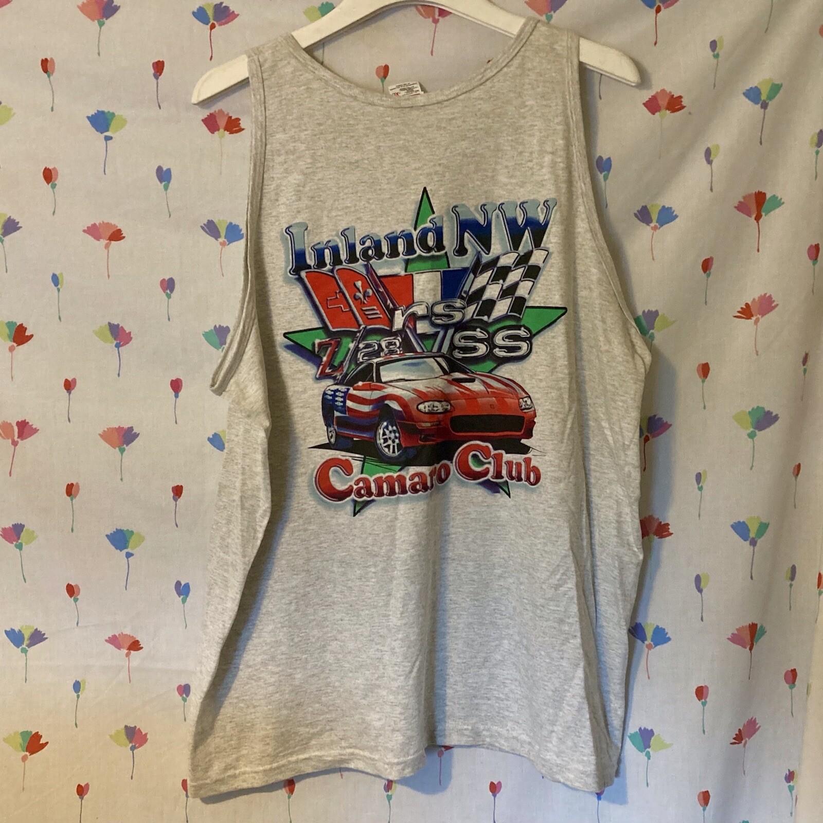 ALTRA Anvil Camicia muscolare grafica senza maniche Inland Nuova con etichette Camaro Club' Z 28 RS SS