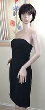 EXPRESS black strapless 3 sateen side stripe detail dress, junior size 3/4