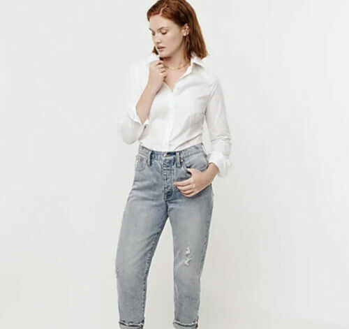 J Crew NEW Womens Size White Curvy Slim Stretch Perfect Shirt