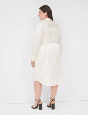 NEW LANE BRYANT CREAM PINSTRIPE SATIN SHIRT OVERPIECE DRESS SZ 20 | eBay