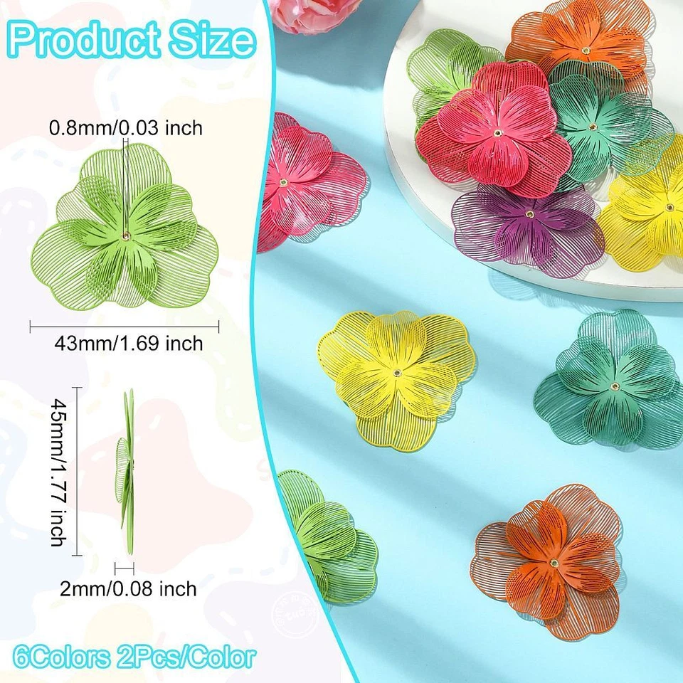 Tapas de cuentas de flores de acero inoxidable para trompeta cuentas florales para joyería 12 un. Foto 2 de 4