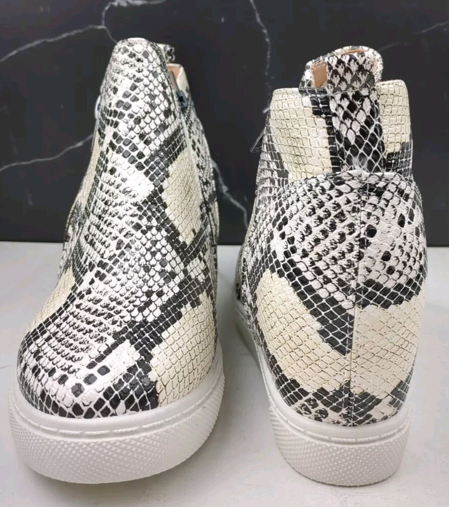 OUTWOODS Women's Sneakers Taupe Taupe Snake Hide Wedge Sneaker