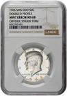 1966 SMS DDO 50c Kennedy Half Dollar Doubled Profile NGC MS 68 Mint Error