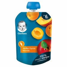 6x GERBER DESER GERBER JABLKO DYNIA MORELA TUBKA (6MC) 90G x6 pcs