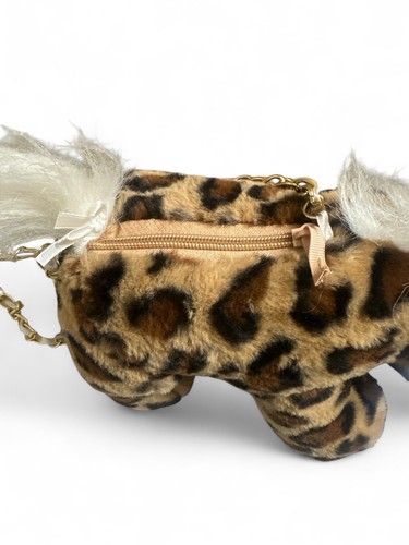 NWT Olly & Me Unicorn Child Plush Purse Bag Chain Leopard Animal Print New - Picture 4 of 4
