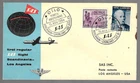 1954 Oslo Norway First Flight cvr to Los Angeles; SAS color cachet