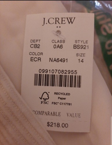 J.CREW Women's Corduroy one-button blazer size 14 (L), style BS921 NEW - Picture 12 of 12