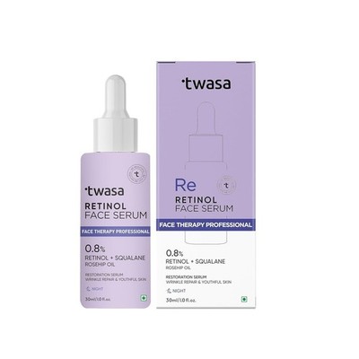 Twasa 0.8% Retinol Serum For Face Anti-Aging With Bakuchiol Night Serum Beginner