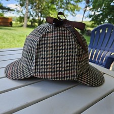 Sherlock Holmes Deerstalker Tweed Hat Sz M