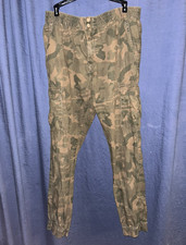 Red Camel Men's Regular L Camouflage Cargo Pants Elastic Waist Cargo Pockets