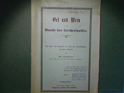 Oel und Wein in die Wunde des Kirchenspaltes. Ein Wort der Wahrheit in Liebe für