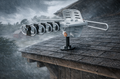 #ad 200Mile Outdoor TV Antenna Motorized Amplified HD TV 1080P VHF UHF 360° Rotor $43.99