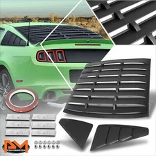 Fit 05-14 Ford Mustang Coupe Lift-Off Rear&Quarter Side Window Louvers 3M Tape