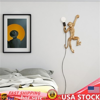 Nordic Monkey Wall Sconces 1 Light Resin Wall-Mounted Lamp E27 Corridor Decor