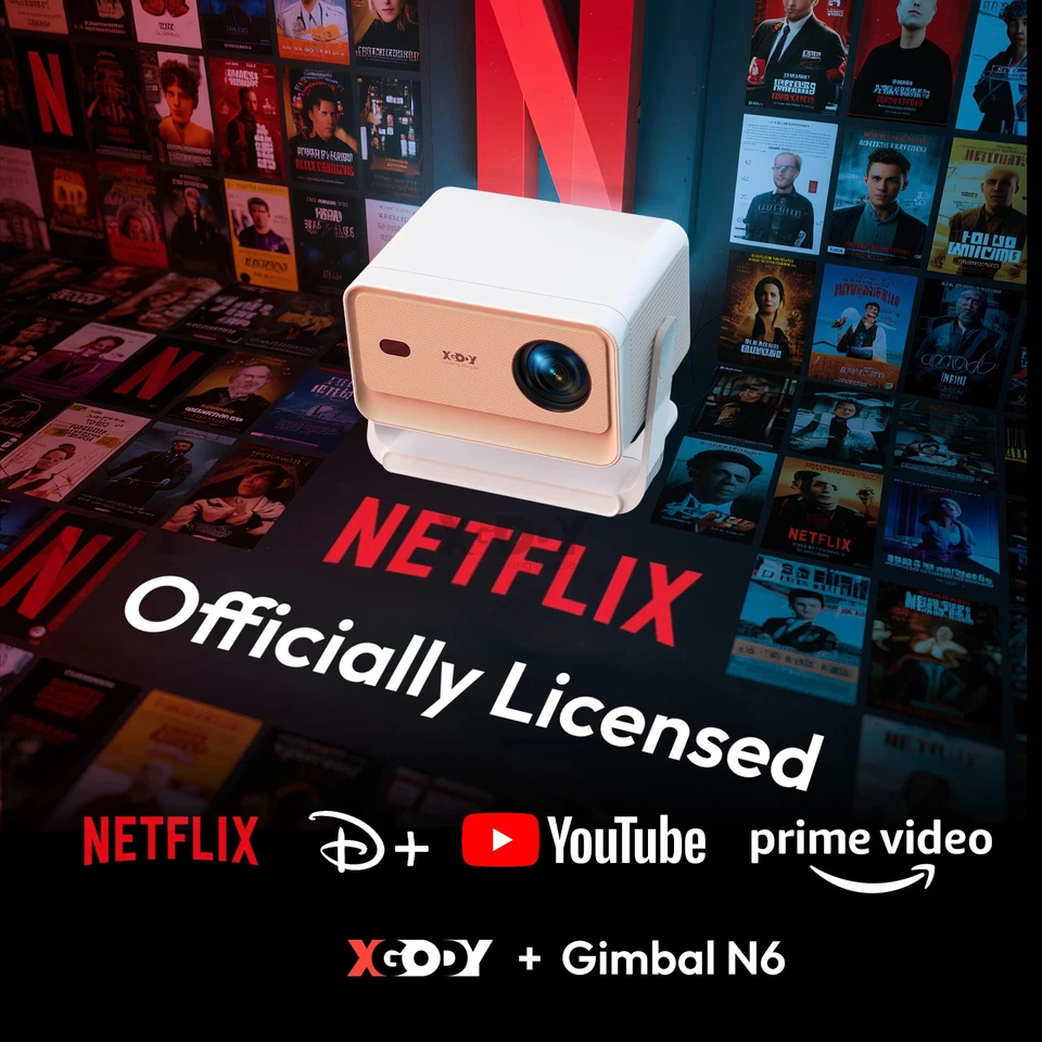 Projetor 4K controle de voz Smart Android TV Whale OS 32GB ROM para filmes ao ar livre - Imagem 3 de 4