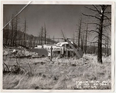 1964 USAF UH-19B Helicopter Crash Photo Stead AFB Nevada 8x10