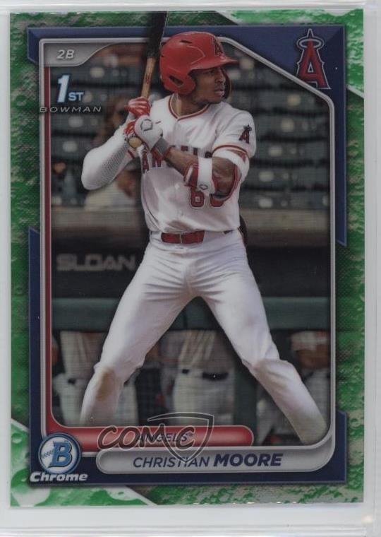 2024 Bowman Draft Chrome Lunar Glow Refractor Christian Moore #BDC-13 1pz4