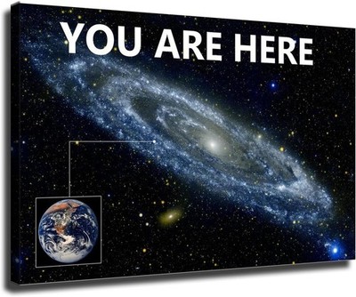 You Are Here Galaxy Retro Solar System Earth Poster Wall Art Prin Unframed 24x36