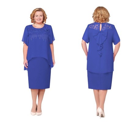 WOMEN BLUE FASHION CLASSIC STYLE DRESS