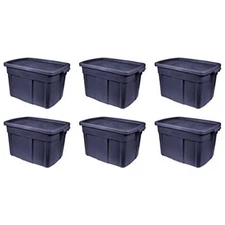Roughneck 18 Gal Rugged Storage Tote Container (6 Pack) (Open Box)