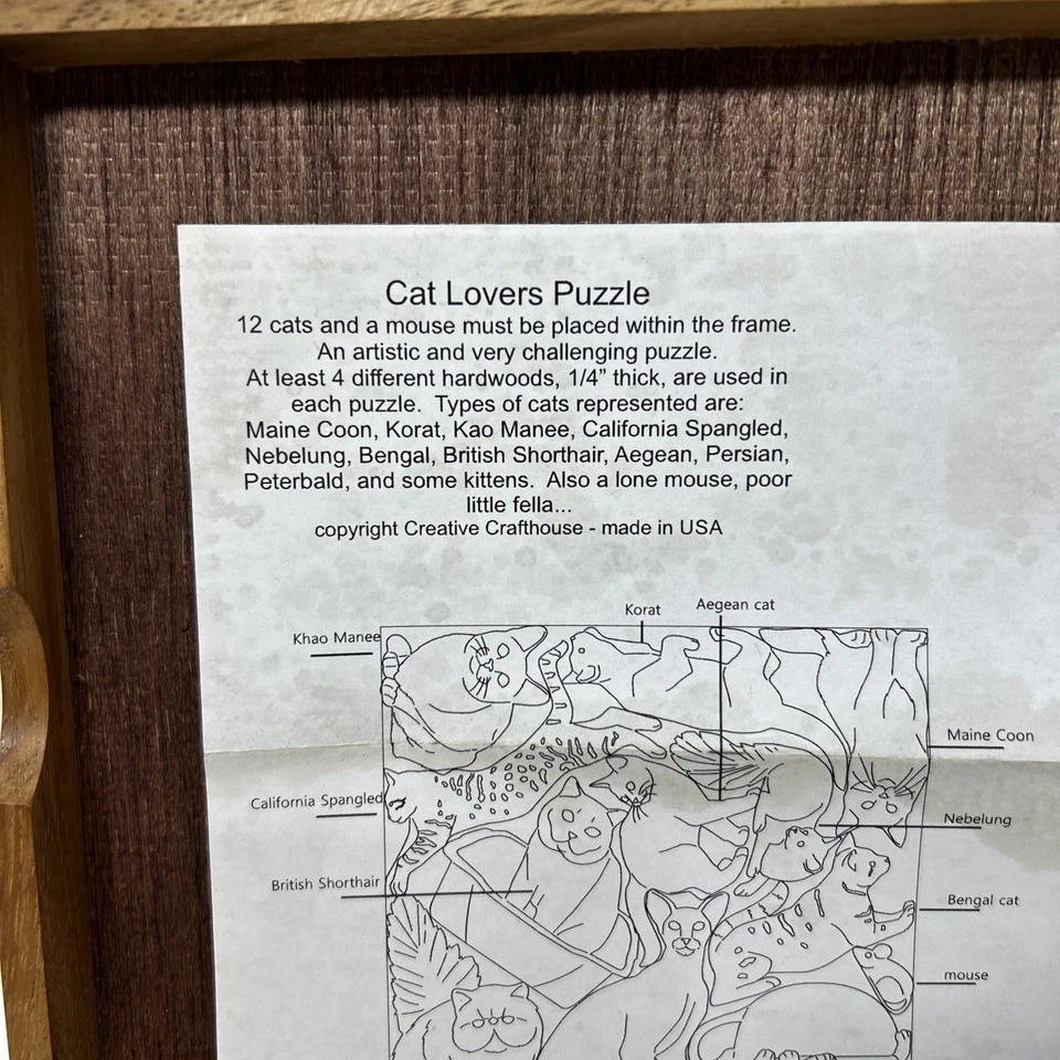 猫爱好者拼图木制拼图带盒创意工匠美国 7 x 7 — 第 3/4 张图片