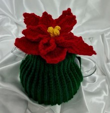 Christmas Crochet Teapot Cozy  Handmade Festive Tea Pot Cover Christmas Gift