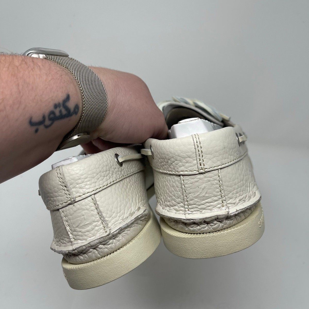 New Sperry Authentic Original Ice white Leathef Boat Shoe 10.5 Authentic Original™ 2-Eye Boat Shoe Open White main image 4