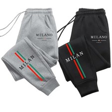 Milan City Print Jogger Pants Unisex Autumn Winter Casual Sports Sweatpants
