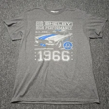 Shelby GT350 Mustang 1966 T-Shirt Men’s L Gray SS Carroll Shelby Graphic Tee