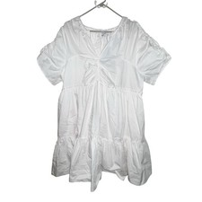 Tanya Taylor Amaria Mini A Line Dress White Size 2X Ruffle Lined Pockets $395