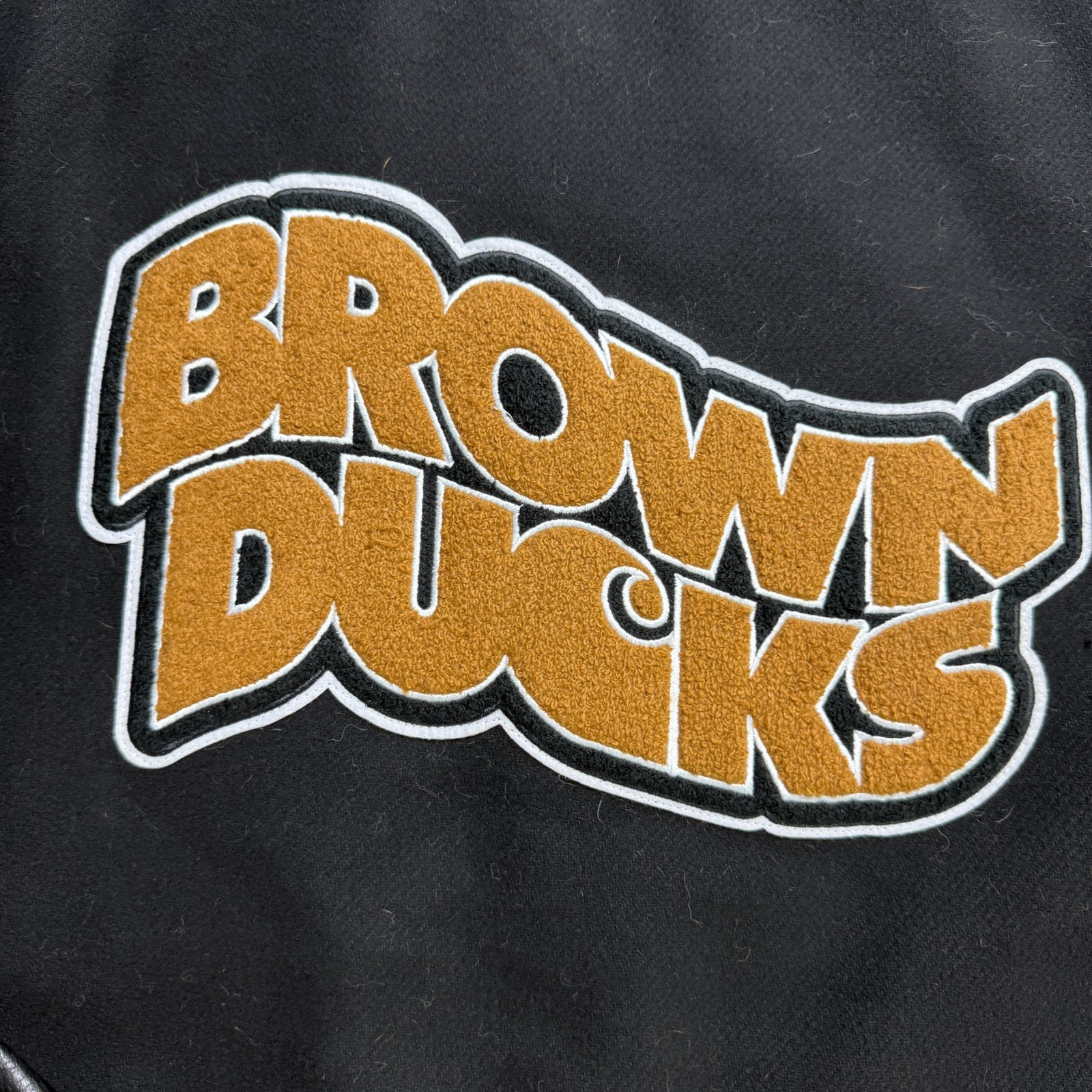 Carhartt WIP Brown Ducks Bomber Jacket Men's L Black Varsity Faux Leather thumbnail 21