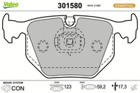 Valeo Bremsbelagsatz, Scheibenbremse 301580 FüR Alpina BMW Maserati