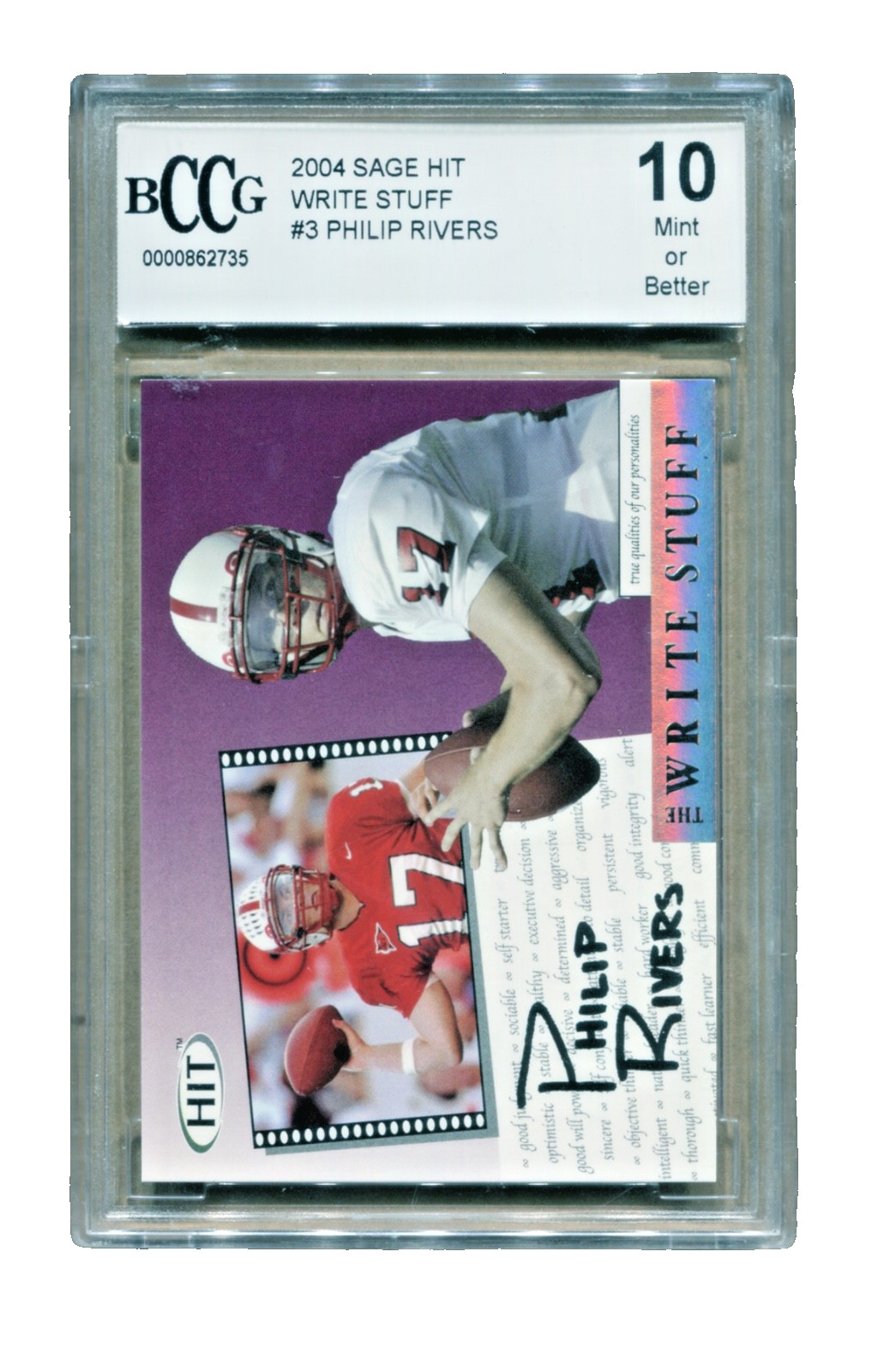 Philip Rivers SA-GE Hit the Write Stuff #3 Base