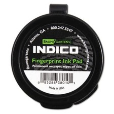 Baumgartens Fingerprint Ink Pad - 1.6" X 1.6" X 0.5" - Black Ink 38010 40