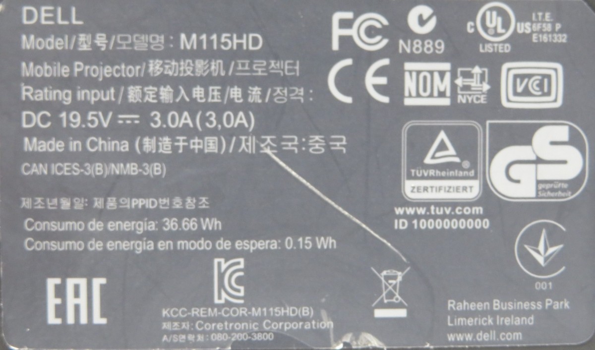 Dell M115HD 最終値下げ Dell M115HD LED Projector for sale online | eBay