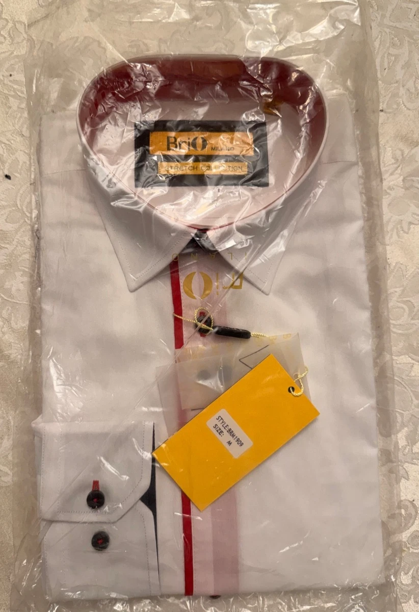 brio dress shirts Brio Mens White Long/Sleeve Dress Shirts 171/2-18