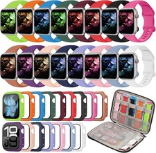 16+16 Pack Band and Case for Apple Watch 46mm 45mm, Organizer, Screen Protector