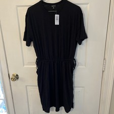 Torrid Mini Crew Neck Elastic Waist Dress Deep Black Size 00 (M/L 10)