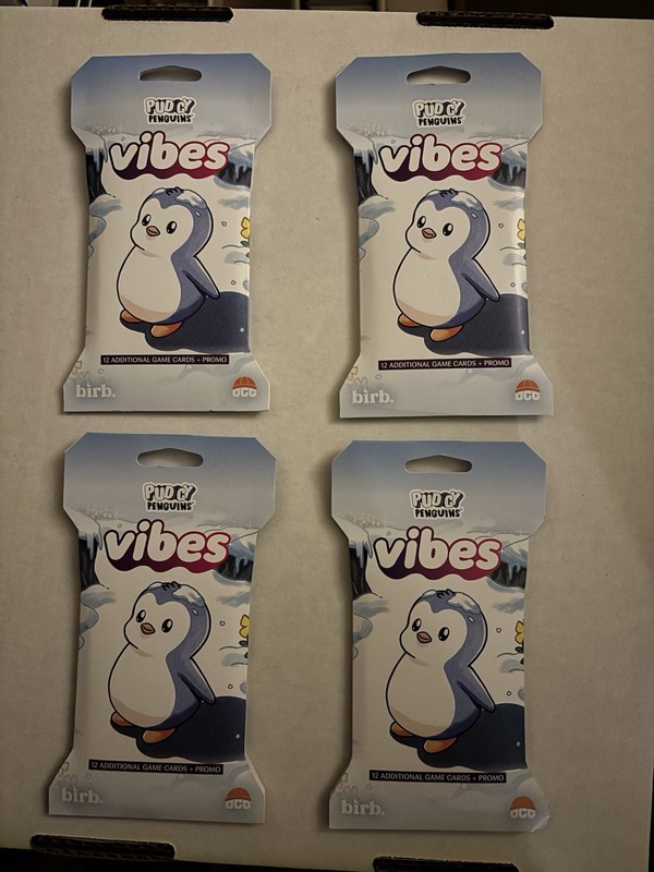 Pudgy Penguins Series 3 Vibes TCG Booster Pack + Promo New Sealed Lot of 4