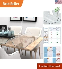 Transparent Heavy-Duty Table Protector 48''x24'' - All-Season Aesthetic Shield