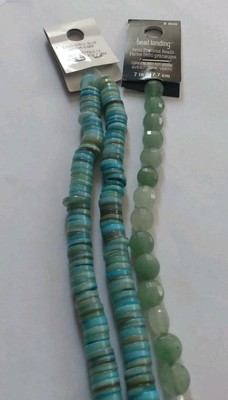 Bead Landing Night Shell And Adventurine  Strands For Jewelry Making