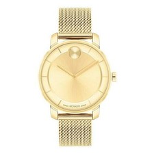 Movado 302637602 Bold Access Ladies Gold-Tone IP Mesh Watch 34mm